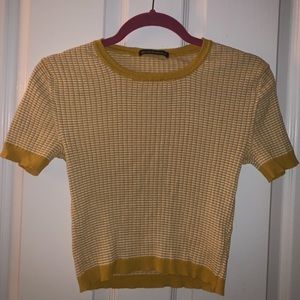 Mustard/Yellow Brandy Melville cropped tee